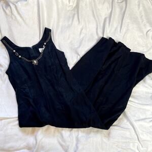 SUBTLE Vintage‎ Maxi Dress Black Necklace Gown Sleeveless 8 Medium